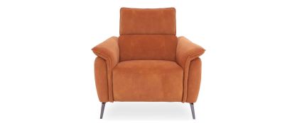 Truman Pumpkin Velvet 1 Seater Power Recliner Armchair