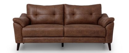 Matteo Chocolate Faux Leather 3 Seater Sofa