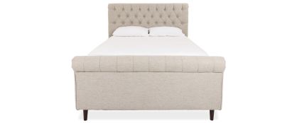 Pearl Beige Fabric 6ft Super King Ottoman Storage Bedframe