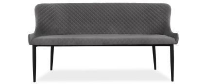 Jasper Grey Velvet 2 Seater High Back Bench Dining Bench