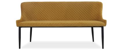 Jasper Gold Velvet 2 Seater High Back Bench Dining Bench