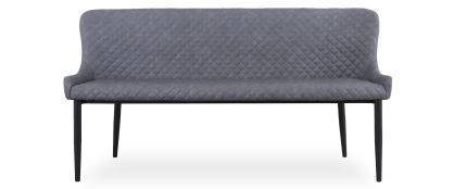 Jasper Grey Faux Leather 2 Seater High Back Bench Dining Bench