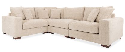 Maya Linen Fabric 4 Piece Modular Corner Group 