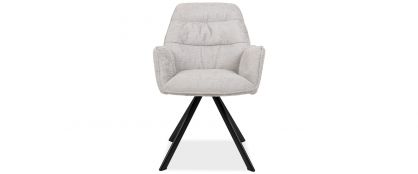 Basa Light Grey Fabric Dining Chair with Arms