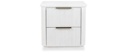 Grace White Wooden 2 Drawer Bedside Locker