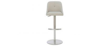 Avorio Cream Faux Leather Bar Stool with Metal Base
