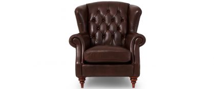 Nelson Chestnut Leather Chesterfield Armchair