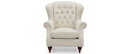 Nelson Natural Fabric Chesterfield Armchair