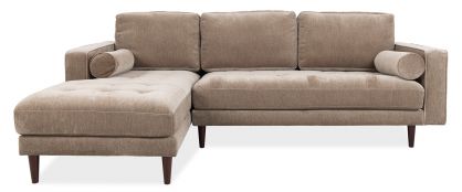 Coop Taupe Fabric Corner Sofa with Left Hand Facing Chaise