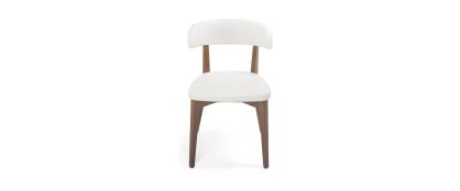 Siren White Dining Chair with Walnut Frame