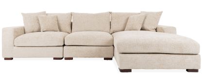 Maya Linen Fabric Right Hand Facing Chaise Corner Sofa