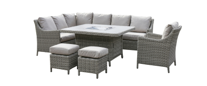 Hampton Corner Dining Set & Fire Pit