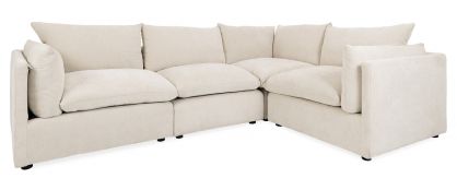 Hygge Cream Fabric 4 Piece Modular Corner Group
