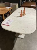 Fluting marble top dining table