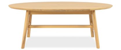 Kona Natural Light Oak Wooden Oval Coffee Table