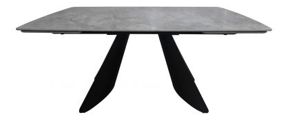 Rossi Light Sintered Stone Grey Extending Dining Table 1.6m