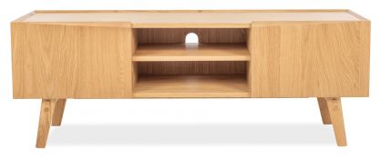 Molino Natural Oak Wooden 2 Door Entertainment Unit