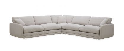 Pillow Dove Grey Fabric 5 Pce Modular Corner Sofa