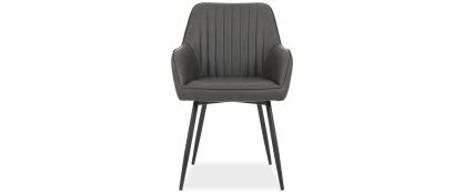 Riga Charcoal Grey Faux Leather Chair 