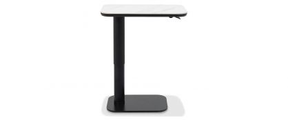Nina White Sintered Stone Ceramic Gas Lift Sofa Table 