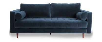 Scott Navy Velvet 2 Seater Sofa