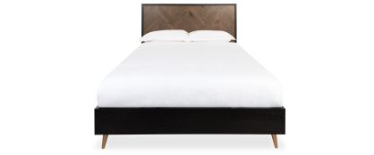 Sienna Fumed Oak & Peppercorn 4ft6 Double Bedframe