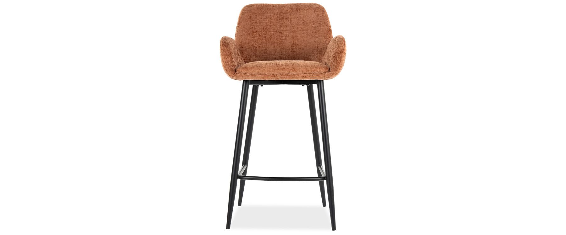 Cody Rust Fabric Barstool with Armrests and Cushioned Seat