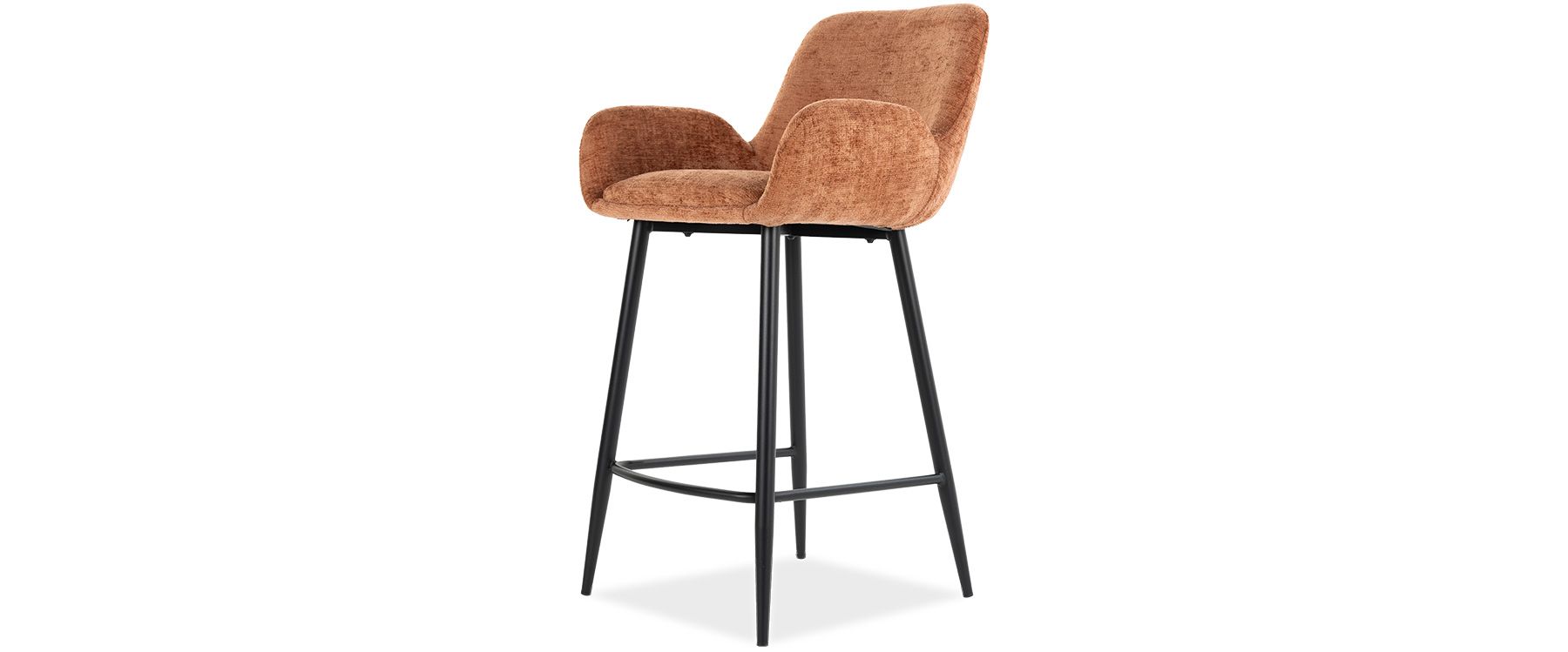 Cody Rust Fabric Barstool with Armrests and Cushioned Seat