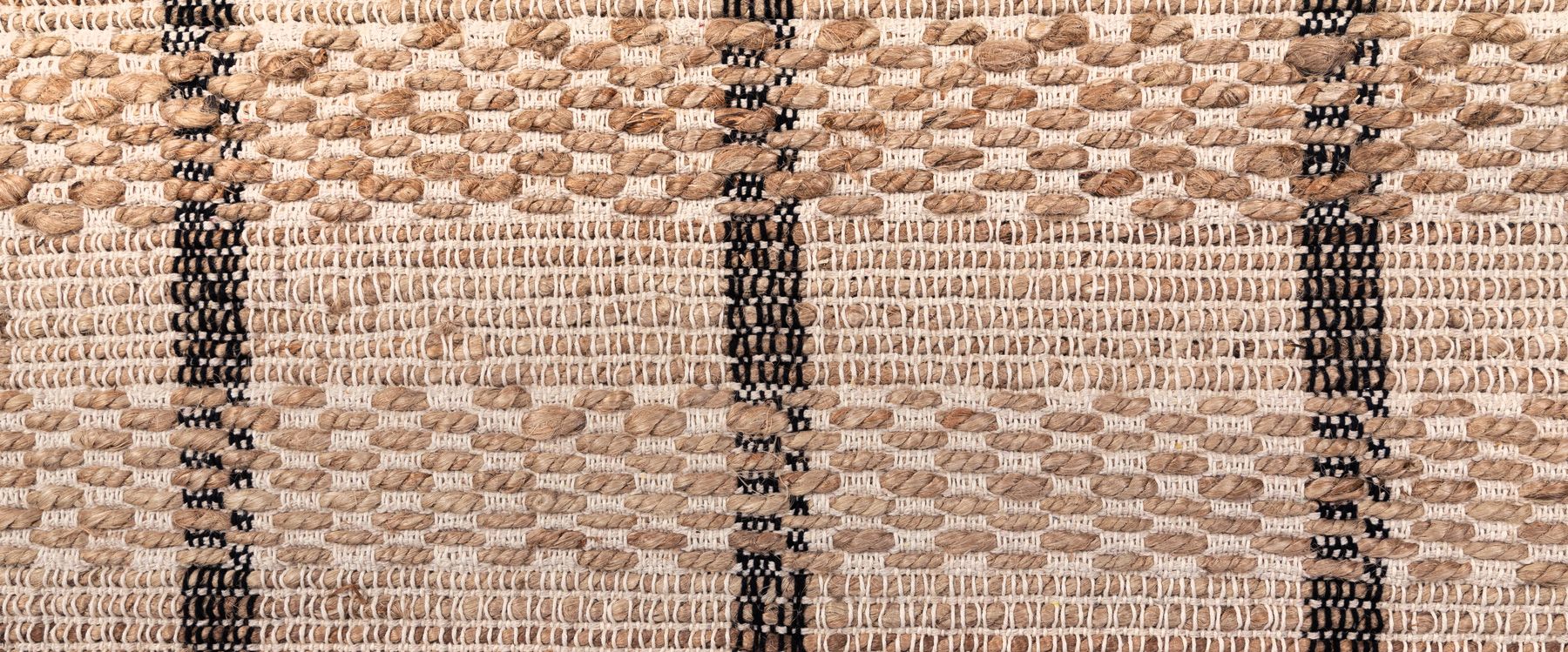 Emmit Black & Beige Box Jute Rug - 160cm x 230cm