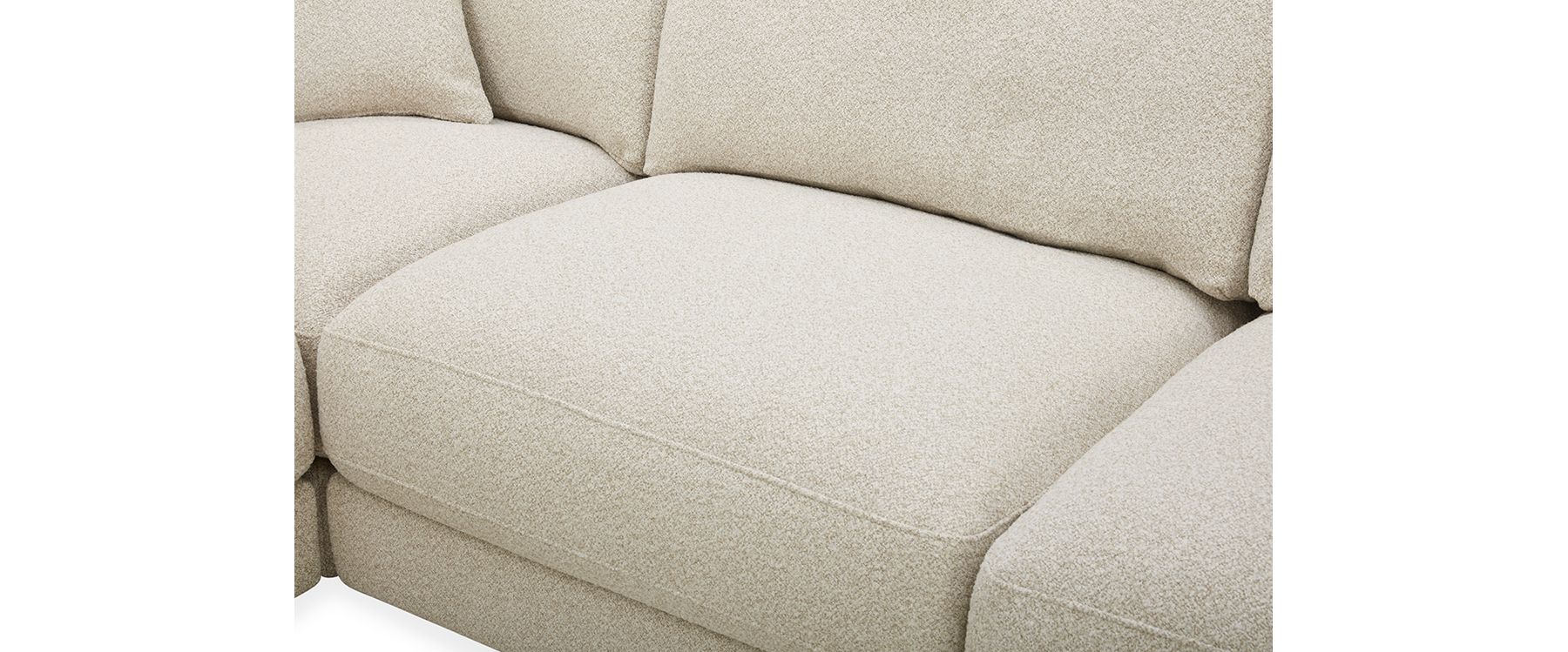 Groove Cloud Natural Fabric 5 Pce Modular Corner Sofa