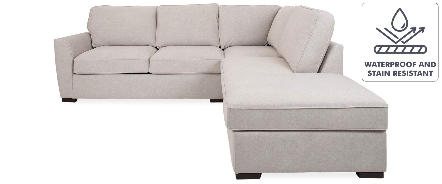 Orson Stone Grey Corner Sofabed with RHF Chaise – Modern Fabric Sofa Bed