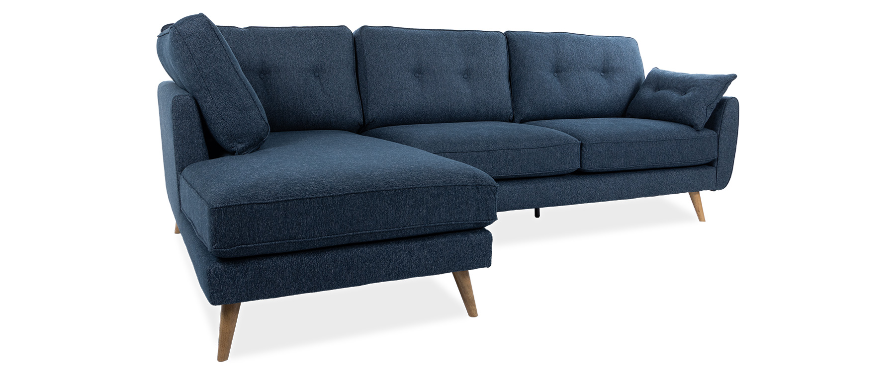 anderson Navy Fabric Left Hand Facing Chaise