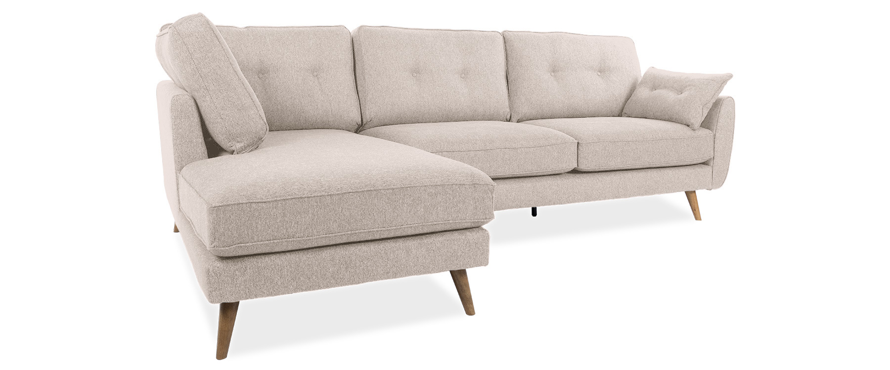 anderson Cream Fabric Left Hand Facing Chaise Sofa