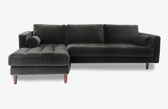 Scott Concrete Corner Sofa with Left Hand Facing Chaise