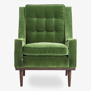 Scott Green Velvet Armchair