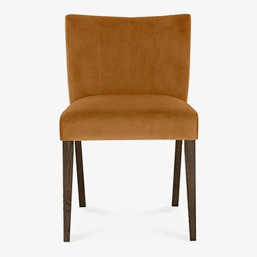 Turin Dark Oak Low Back Dining Chair in Pumpkin Velvet