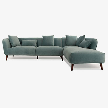 Brinley Turquoise Velvet Corner Sofa