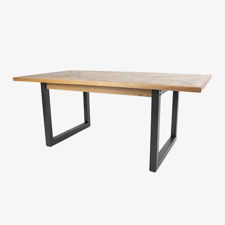  Indus Rustic Oak & Peppercorn Table