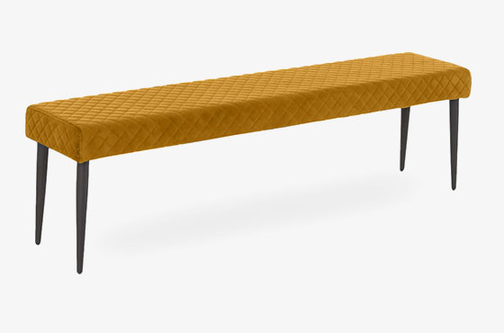 Oledo Yellow Velvet Dining Bench