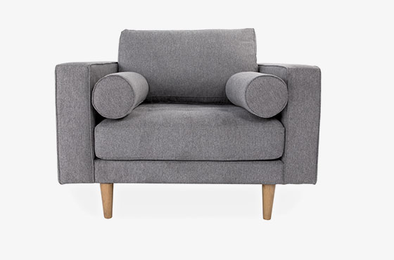  Cooper Grey Fabric Armchair