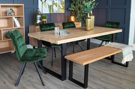 Trento Large Rectangle Oak Dining Table