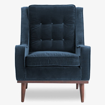 Scott Navy Velvet Armchair