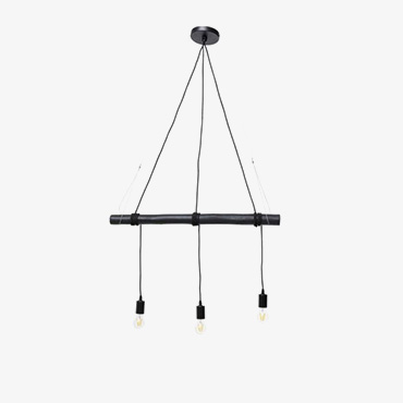 Solid Beech Black Pendant Light 