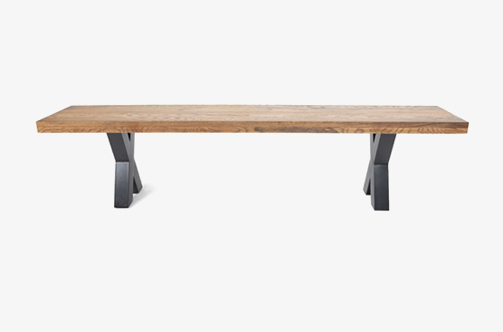 Stockton Oak X-Leg Dining Bench