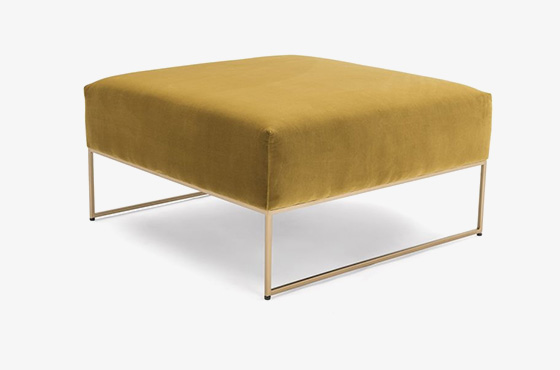 Sleigh Ottoman in Gold 