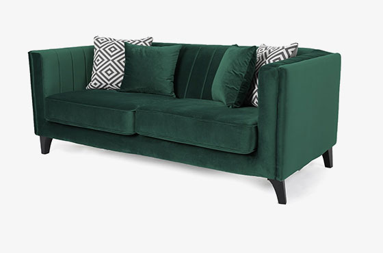 Willow Green Velvet 2 Seater Sofa