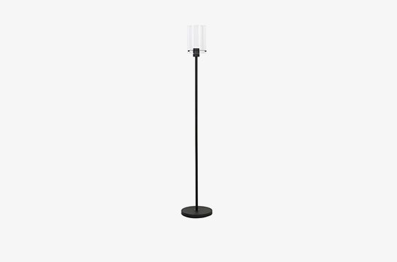 Vancouver Antique Black & Glass Floor Lamp