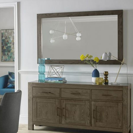 Turin Dark Oak Landscape Mirror